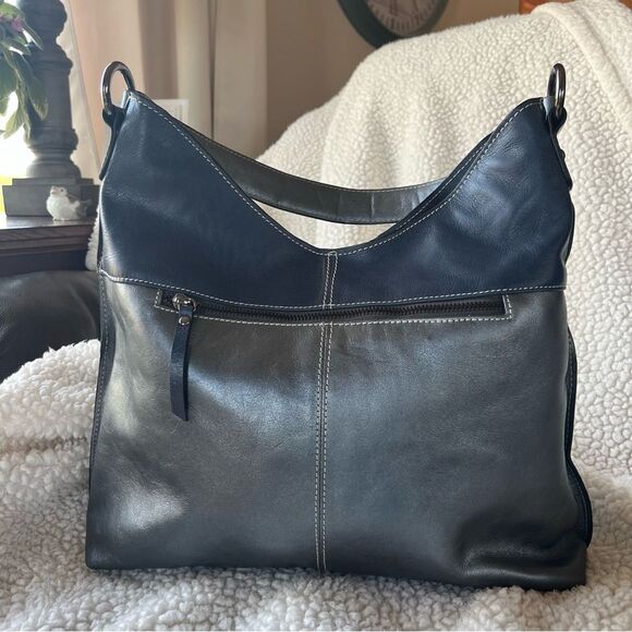 VTG Firenze Bella Marina Leather Oversized Front Pocket Hobo Shoulder Handbag - Picture 10 of 16